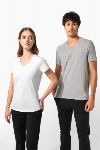 T-shirt donna maniche corte con collo a v