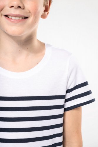 T-shirt bambino in stile marinaro bio girocollo