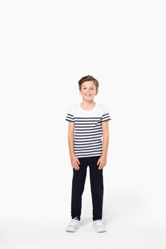 T-shirt bambino in stile marinaro bio girocollo