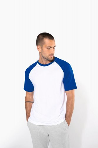 T-shirt baseball manica corta bicolore