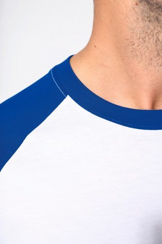 T-shirt baseball manica corta bicolore