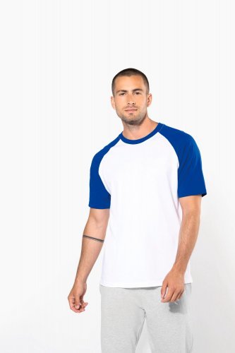 T-shirt baseball manica corta bicolore
