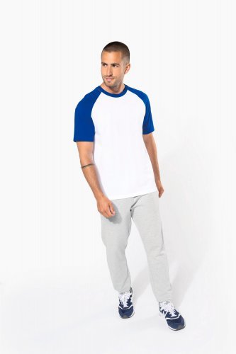 T-shirt baseball manica corta bicolore