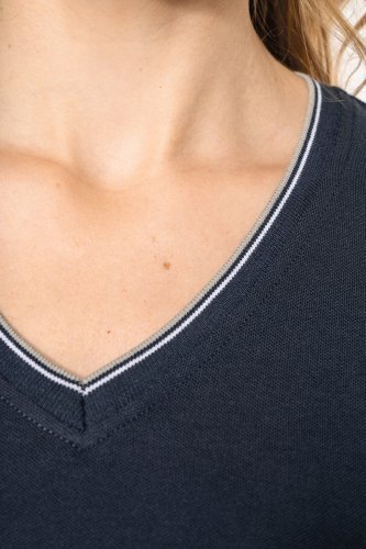 T-shirt piqué donna scollo a v