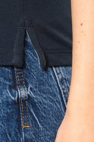 T-shirt piqué donna scollo a v