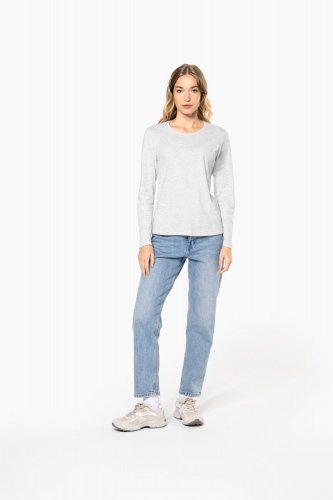 T-shirt donna manica lunga girocollo