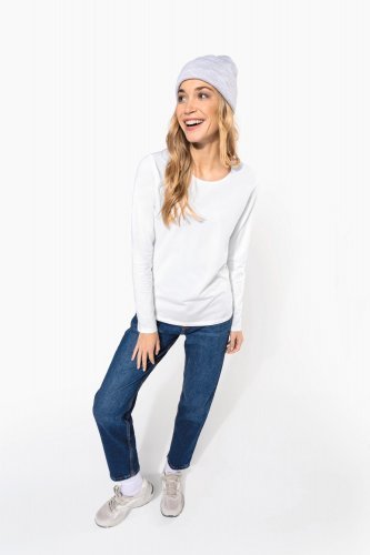 T-shirt donna maniche lunghe girocollo