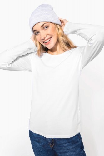 T-shirt donna maniche lunghe girocollo