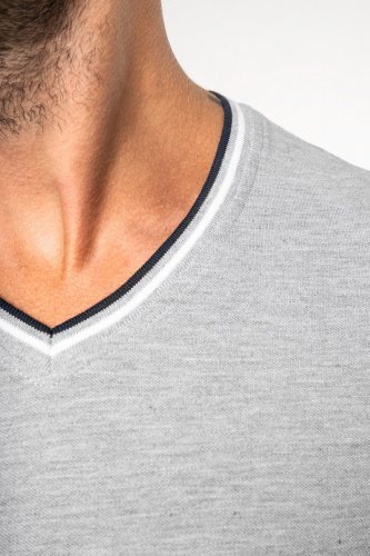 T-shirt piqué uomo scollo a v
