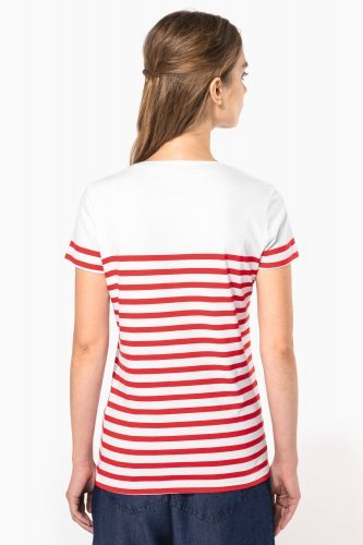 T-shirt donna in stile marinaro bio girocollo