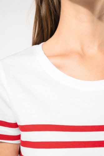 T-shirt donna in stile marinaro bio girocollo