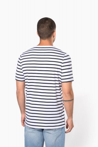 T-shirt manica corta a righe stile marinaio con tasca