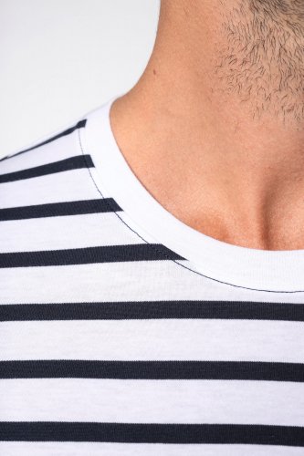 T-shirt manica corta a righe stile marinaio con tasca