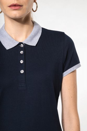 Polo piqué donna bicolore