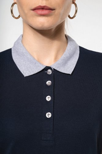 Polo piqué donna bicolore