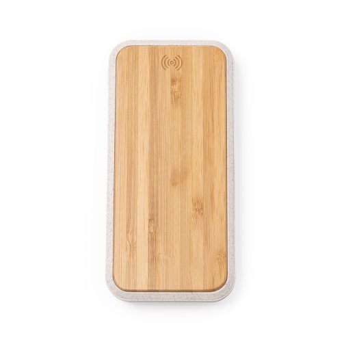 Power bank in bamboo e fibra di frumento ambro