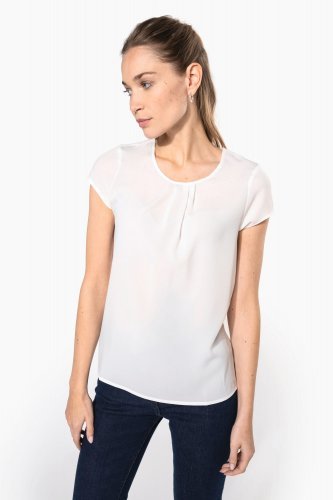 Blusa donna crêpe manica corta