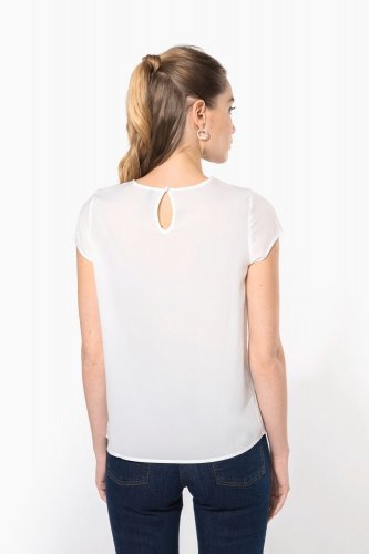 Blusa donna crêpe manica corta