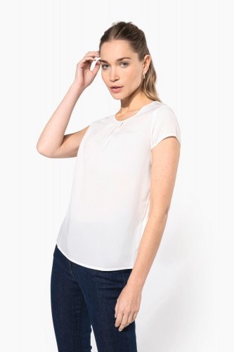 Blusa donna crêpe manica corta
