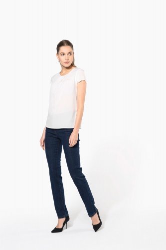 Blusa donna crêpe manica corta