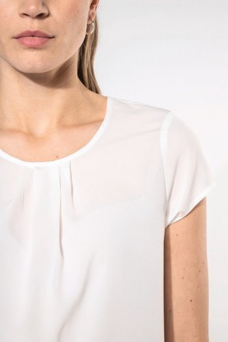 Blusa donna crêpe manica corta