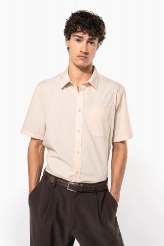 Camicia popeline policotone uomo maniche corte facile da lavare