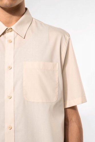 Camicia popeline policotone uomo maniche corte facile da lavare