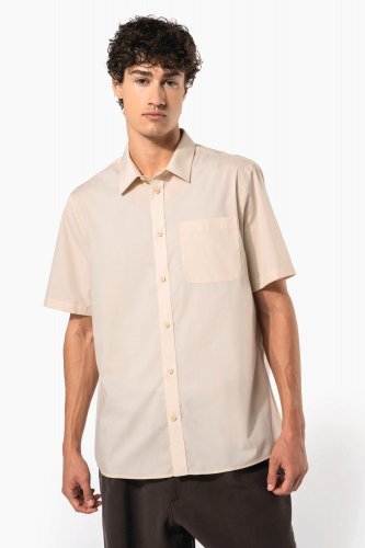 Camicia popeline policotone uomo maniche corte facile da lavare