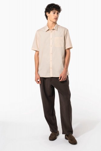 Camicia popeline policotone uomo maniche corte facile da lavare
