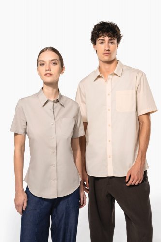 Camicia popeline policotone uomo maniche corte facile da lavare