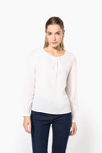 Blusa donna crêpe manica lunga