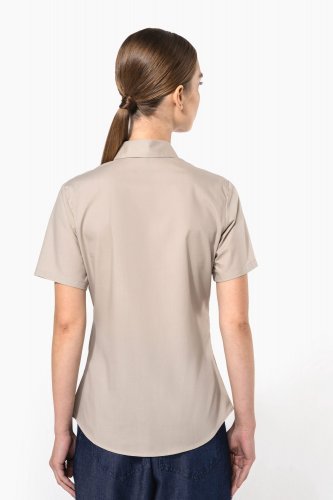 Camicia popeline policotone donna maniche corte facile da lavare