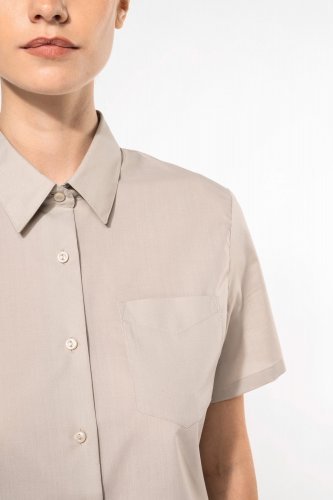 Camicia popeline policotone donna maniche corte facile da lavare