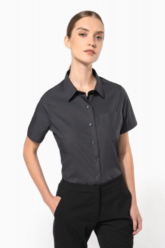 Camicia donna in popeline manica corta