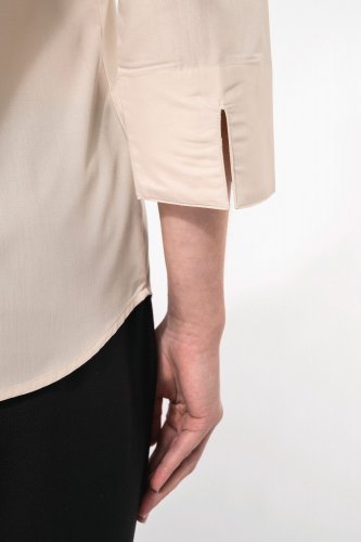 Camicia popeline policotone donna maniche 3/4 facile da lavare