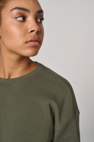 Felpa crop girocollo donna