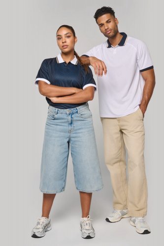 Maglia lifestyle con colletto a polo unisex