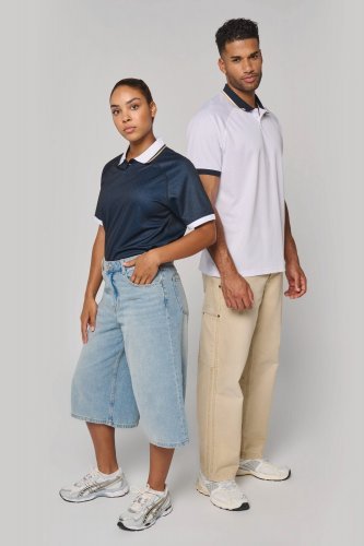 Maglia lifestyle con colletto a polo unisex