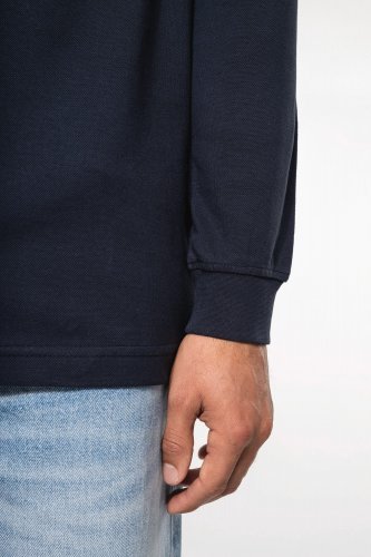 Polo piqué uomo manica lunga