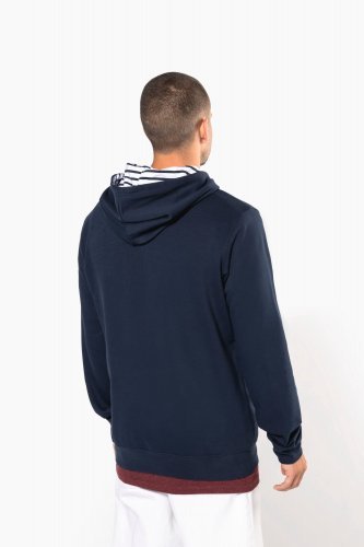 Felpa unisex con cappuccio a contrasto con motivi