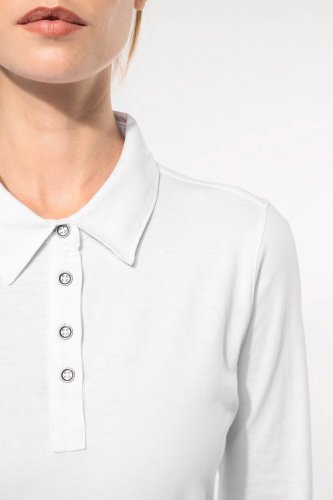 Polo jersey donna manica lunga