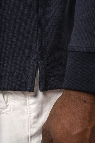 Polo uomo in piqué biologico 180 a maniche lunghe
