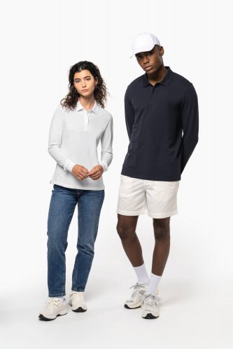 Polo uomo in piqué biologico 180 a maniche lunghe