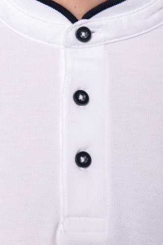 Polo uomo manica corta con collo alla coreana