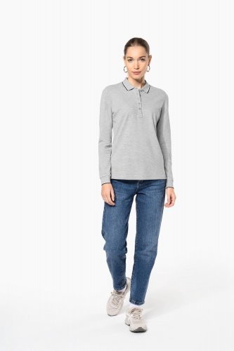 Polo piqué donna maniche lunghe