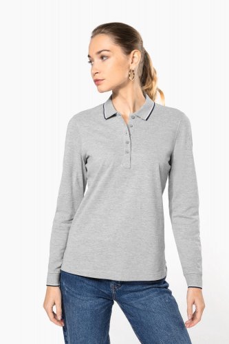 Polo piqué donna maniche lunghe