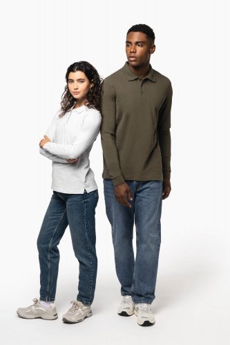 Polo piqué donna manica lunga