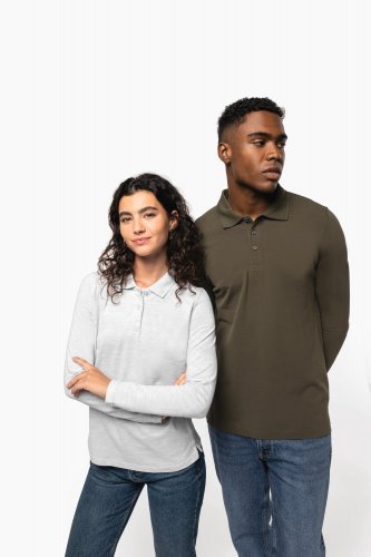 Polo piqué donna manica lunga