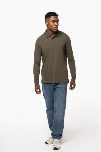 Polo piqué uomo manica lunga