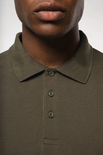 Polo piqué uomo manica lunga